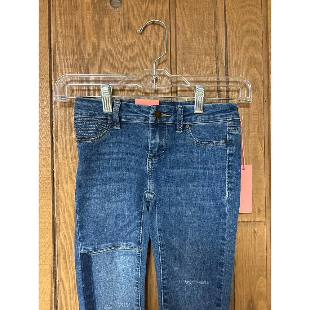 Blank NYC Girls The‎ Mini Mercer distressed multi media skinny Jeans NWT Size 7